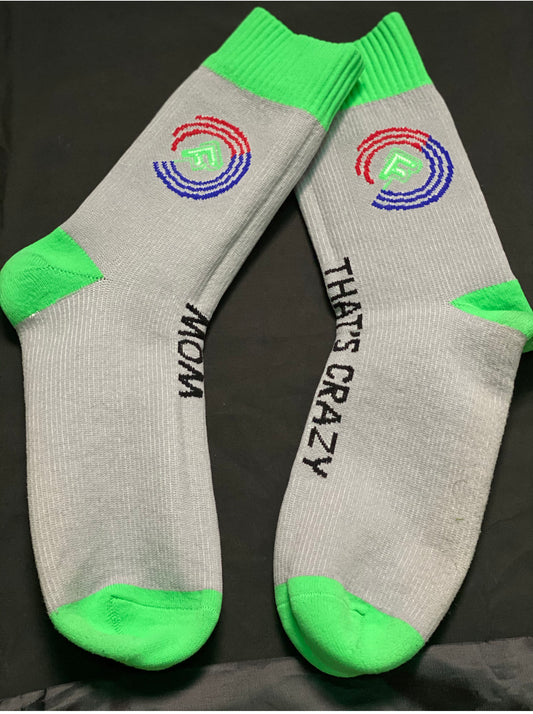 "Wow That's Crazy" WATERPROOF Socks (Grey)
